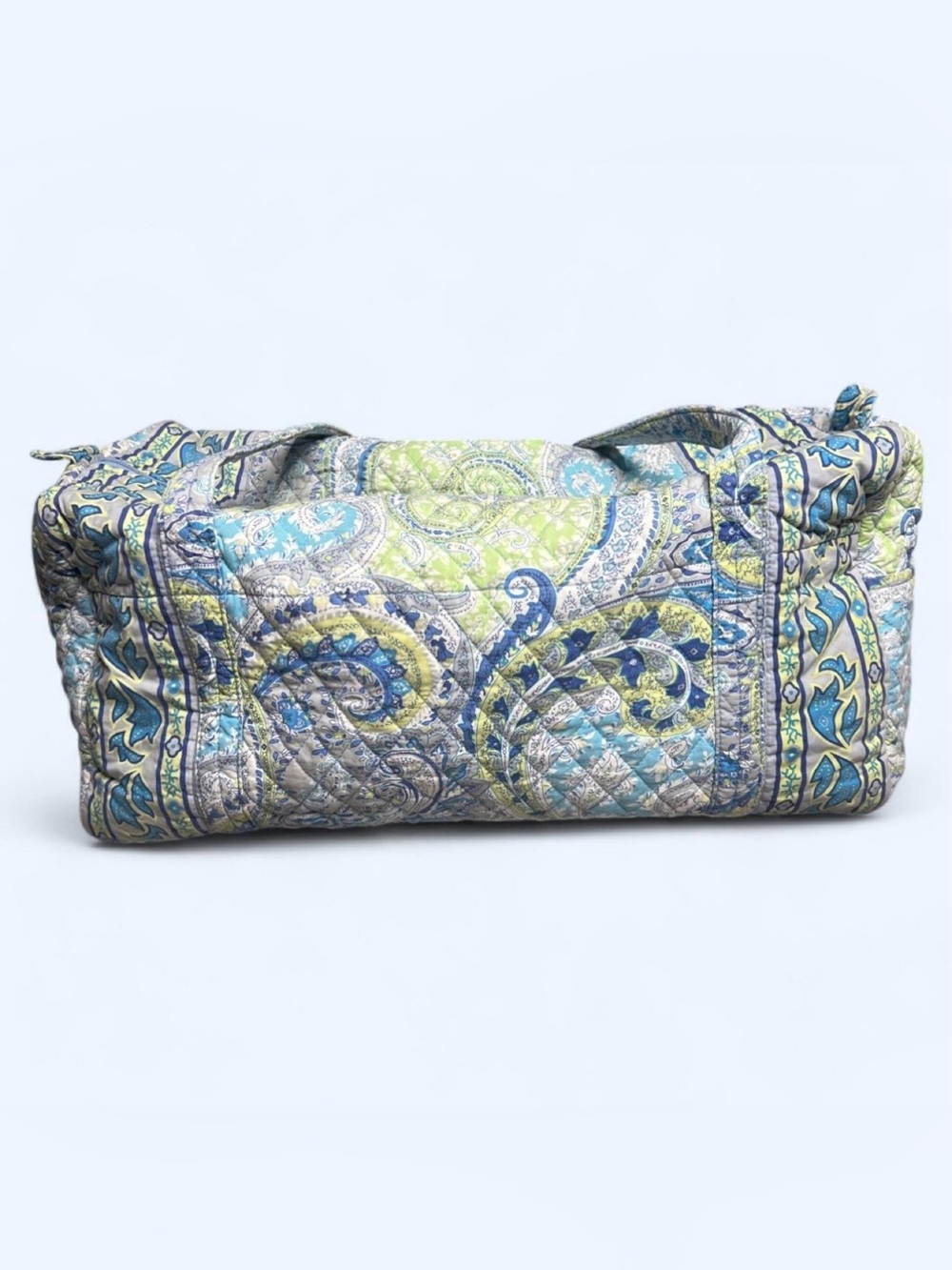 Bueno Collection Quilted Paisley Travel Duffel Bag in Blue & Green Large